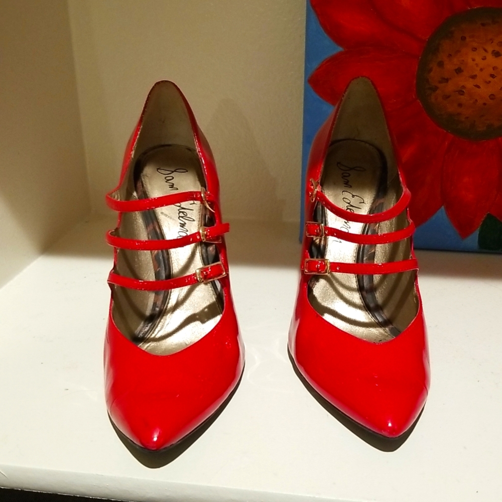 Red ladies patton leather Sam Edelman pumps